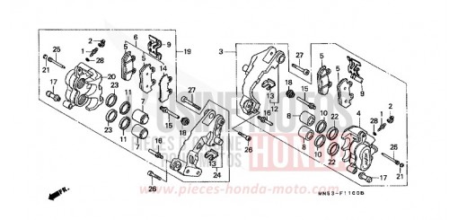 FRONT BRAKE CALIPER GL1500L de 1990